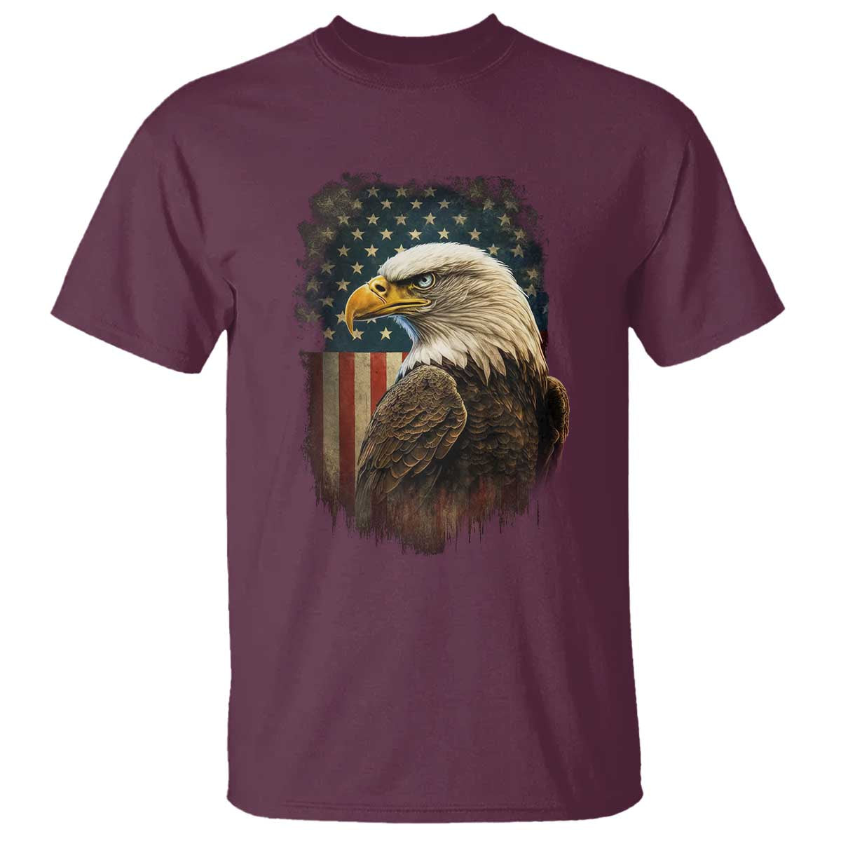 Funny American Flag Bald Eagle Patriotic 4th of July T Shirt - Wonder Print Shop
