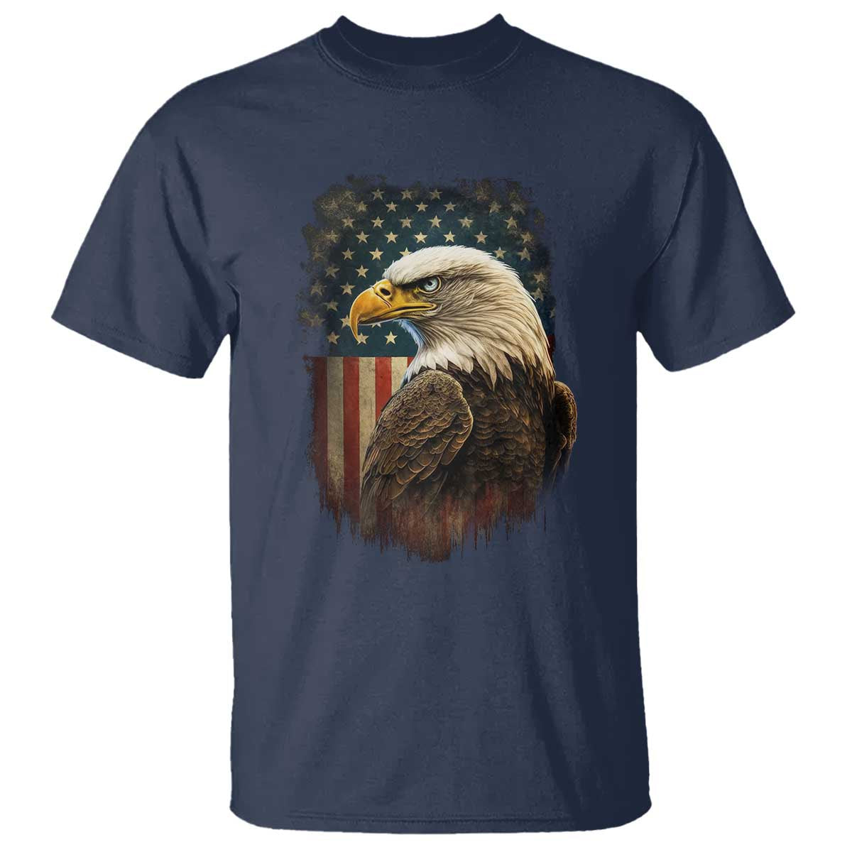 Funny American Flag Bald Eagle Patriotic 4th of July T Shirt - Wonder Print Shop