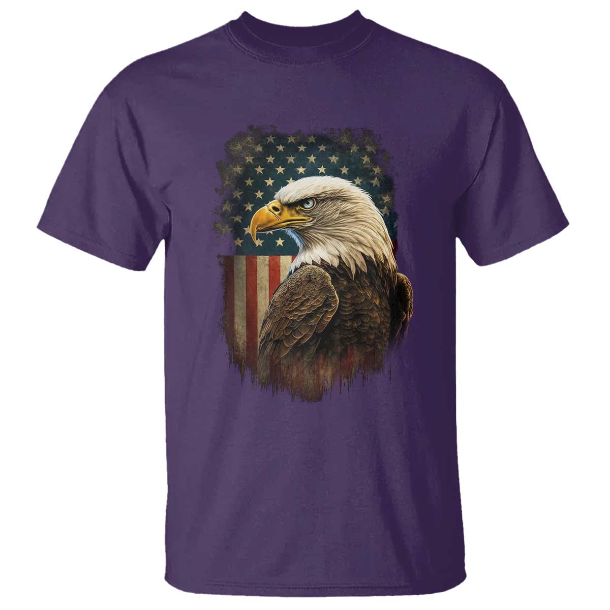 Funny American Flag Bald Eagle Patriotic 4th of July T Shirt - Wonder Print Shop