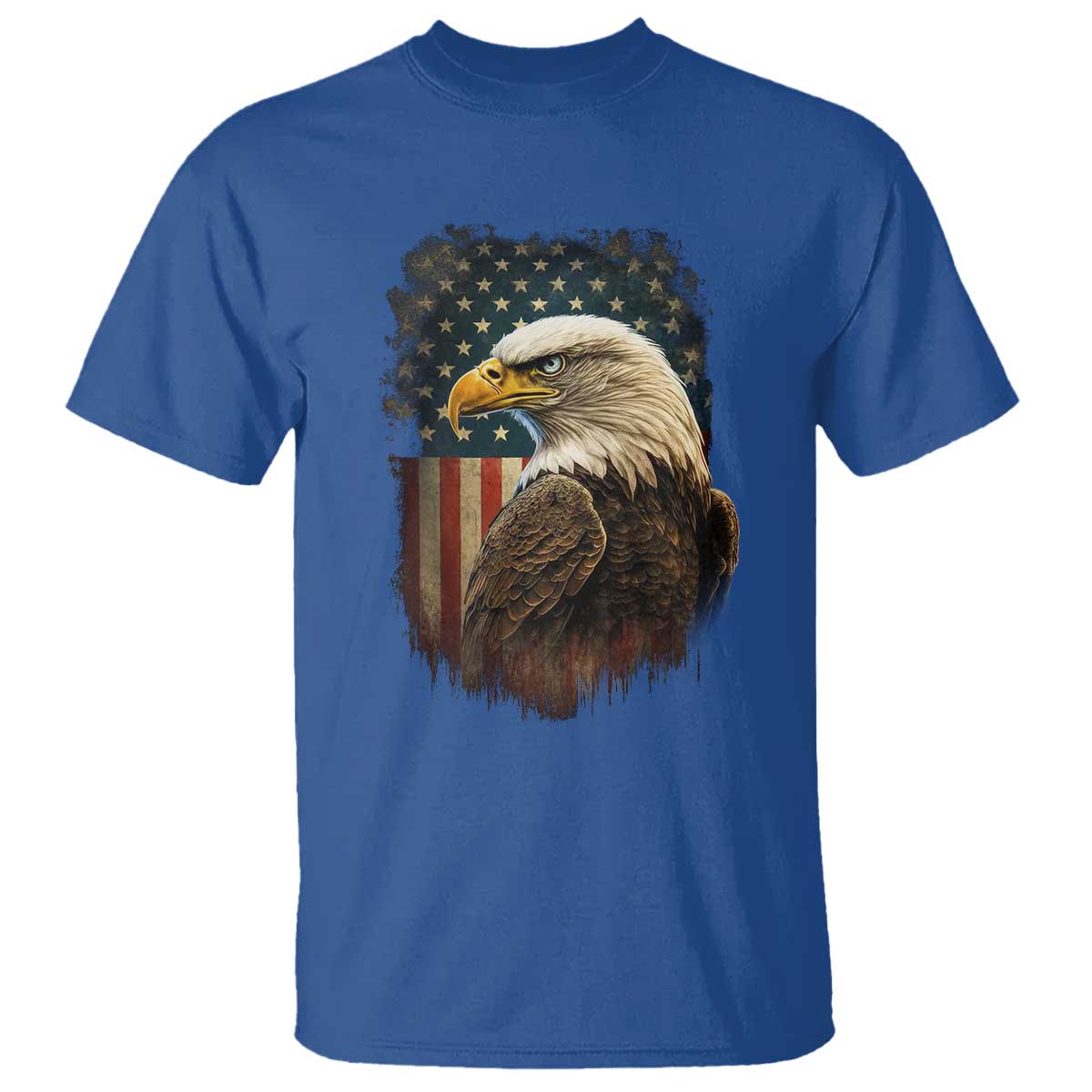 Funny American Flag Bald Eagle Patriotic 4th of July T Shirt - Wonder Print Shop