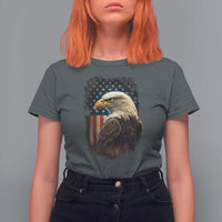 Funny American Flag Bald Eagle Patriotic 4th of July T Shirt For Women - Wonder Print Shop