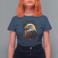 Funny American Flag Bald Eagle Patriotic 4th of July T Shirt For Women - Wonder Print Shop