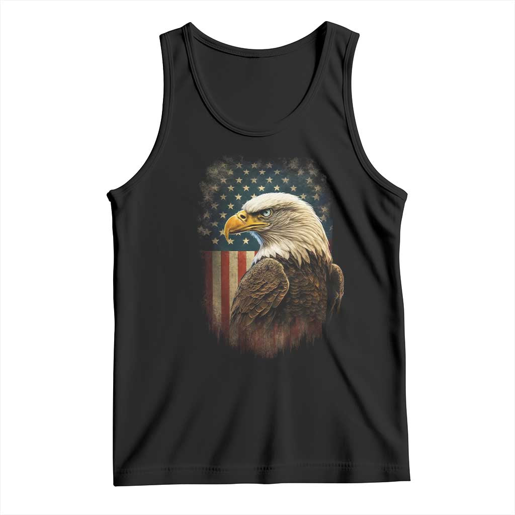 Funny American Flag Bald Eagle Patriotic 4th of July Tank Top - Wonder Print Shop