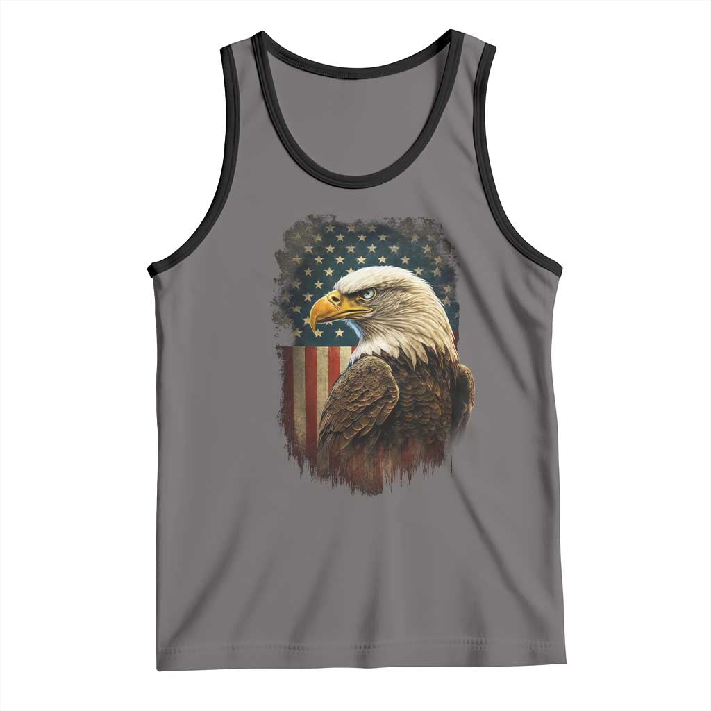 Funny American Flag Bald Eagle Patriotic 4th of July Tank Top - Wonder Print Shop