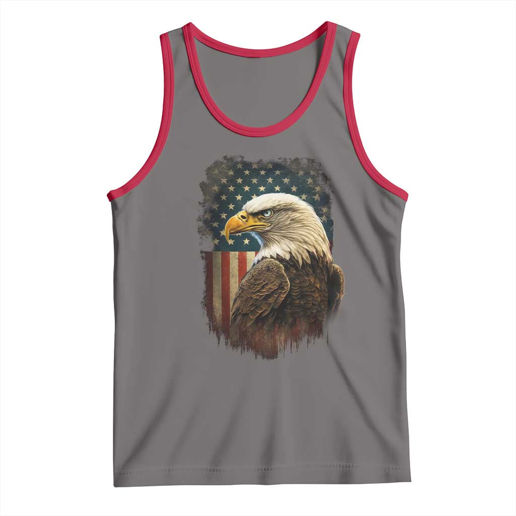 Funny American Flag Bald Eagle Patriotic 4th of July Tank Top - Wonder Print Shop
