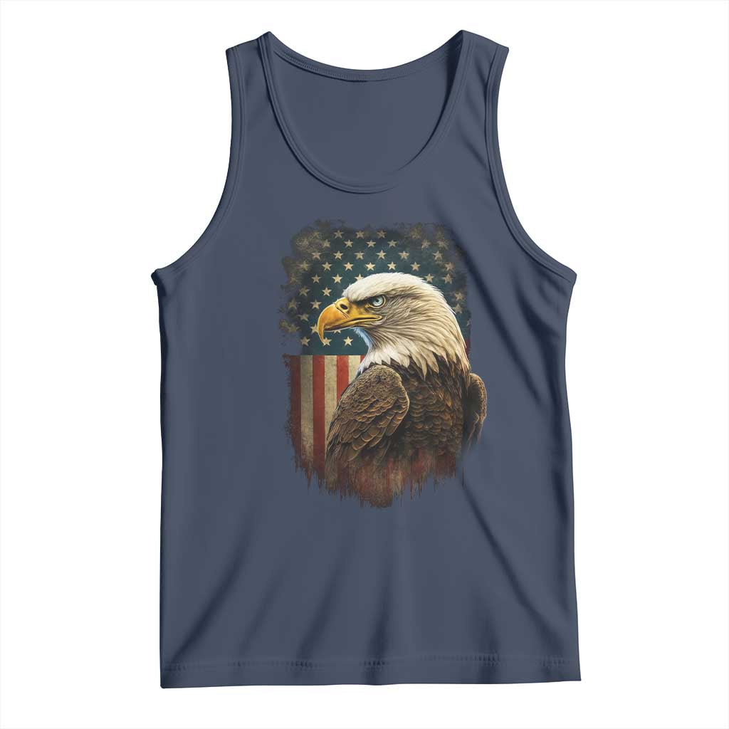 Funny American Flag Bald Eagle Patriotic 4th of July Tank Top - Wonder Print Shop