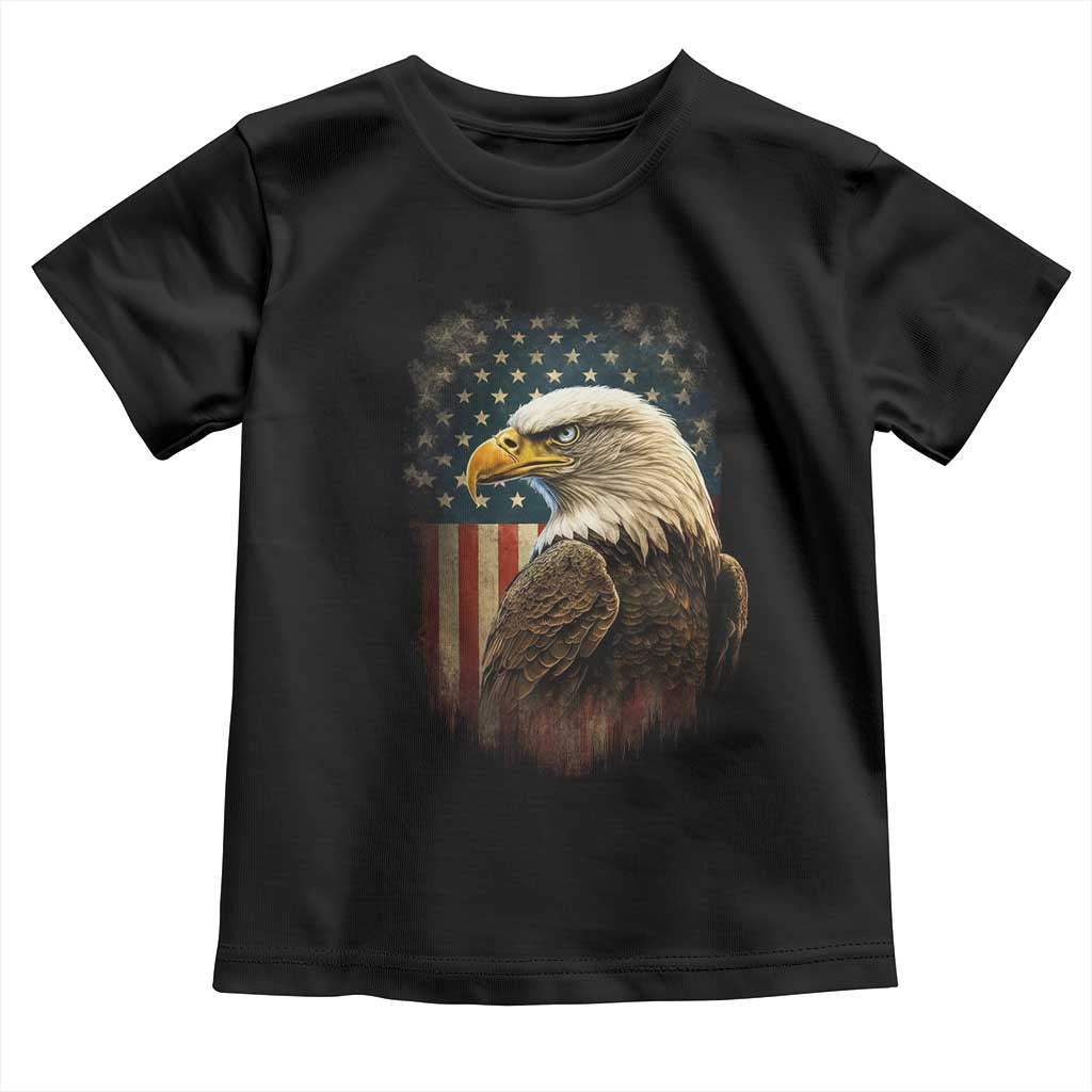 Funny American Flag Bald Eagle Patriotic 4th of July Toddler T Shirt - Wonder Print Shop