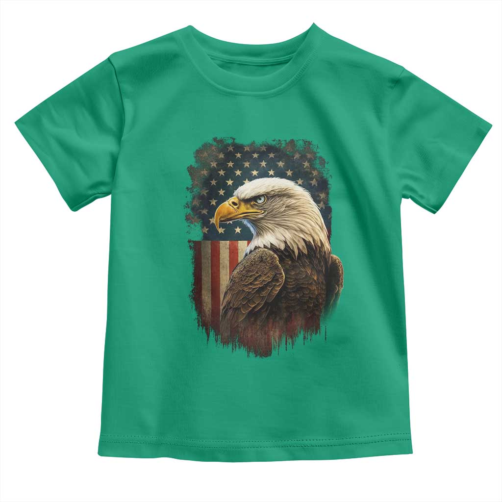 Funny American Flag Bald Eagle Patriotic 4th of July Toddler T Shirt - Wonder Print Shop