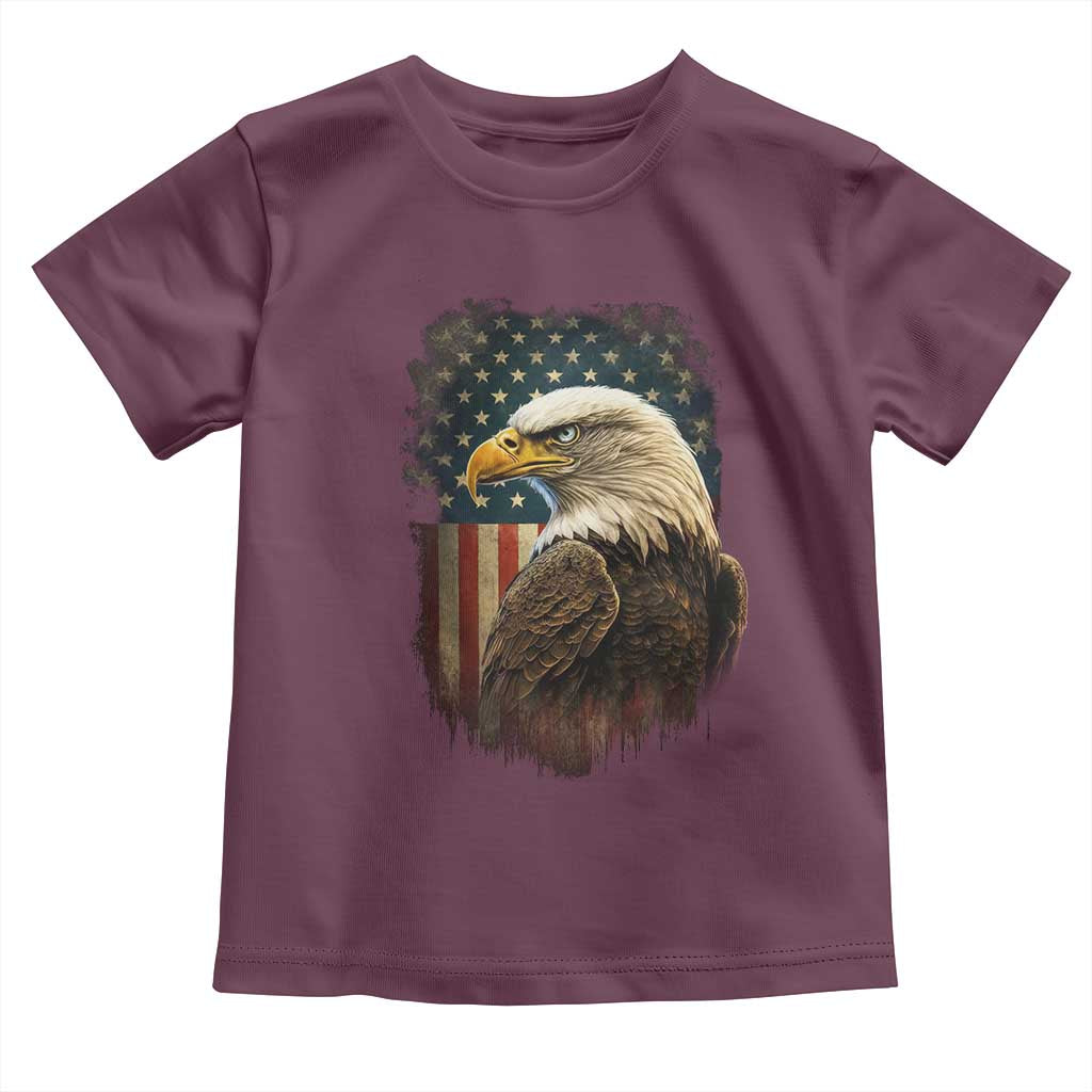 Funny American Flag Bald Eagle Patriotic 4th of July Toddler T Shirt - Wonder Print Shop