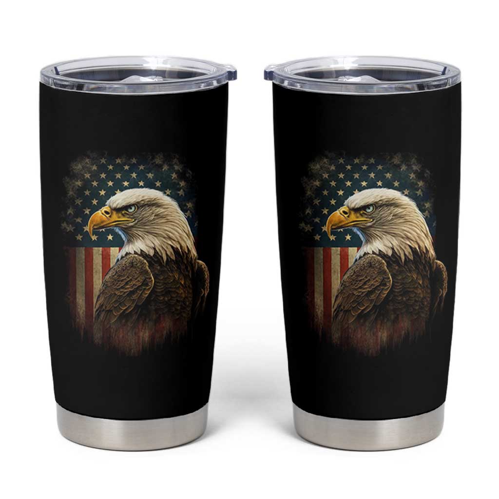 Funny American Flag Bald Eagle Patriotic 4th of July Tumbler Cup - Wonder Print Shop