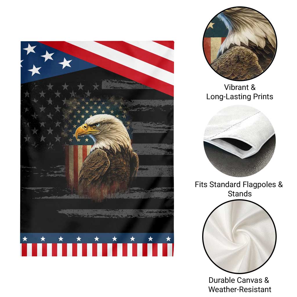 Funny American Flag Bald Eagle Patriotic 4th of July Patriotic Garden Flag
