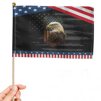 Funny American Flag Bald Eagle Patriotic 4th of July Patriotic Handheld Flag