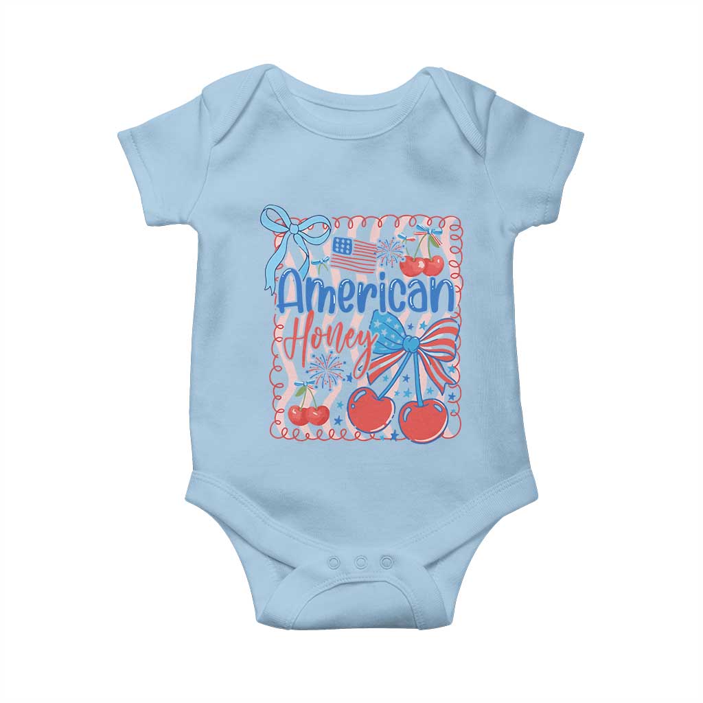 Funny 4th Of July American Honey Baby Onesie USA Independence Day Coquette - Wonder Print Shop