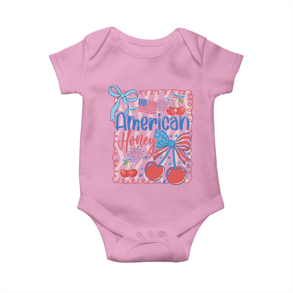 Funny 4th Of July American Honey Baby Onesie USA Independence Day Coquette - Wonder Print Shop