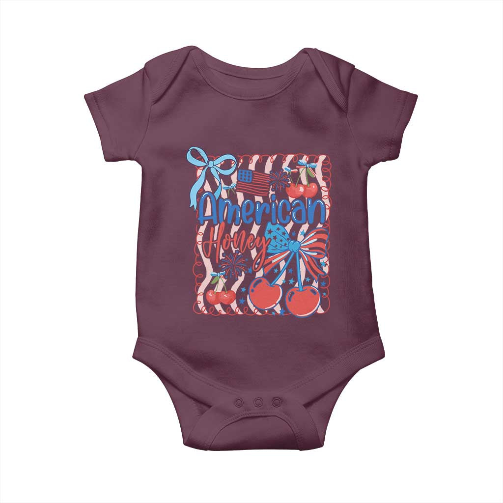 Funny 4th Of July American Honey Baby Onesie USA Independence Day Coquette - Wonder Print Shop