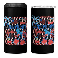 Funny 4th Of July American Honey 4 in 1 Can Cooler Tumbler USA Independence Day Coquette - Wonder Print Shop