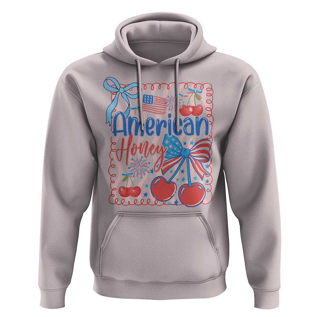 Funny 4th Of July American Honey Hoodie USA Independence Day Coquette - Wonder Print Shop