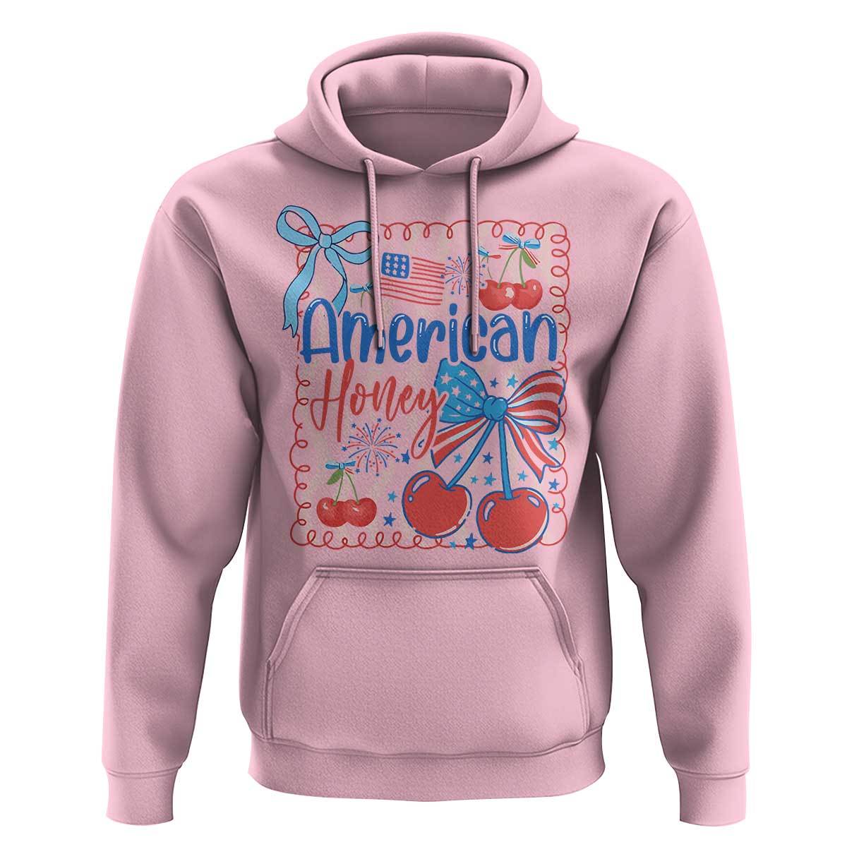 Funny 4th Of July American Honey Hoodie USA Independence Day Coquette - Wonder Print Shop