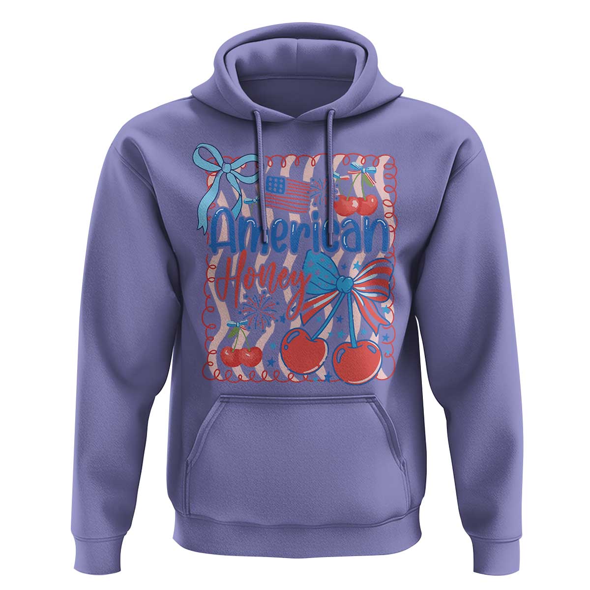 Funny 4th Of July American Honey Hoodie USA Independence Day Coquette - Wonder Print Shop