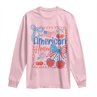 Funny 4th Of July American Honey Long Sleeve Shirt USA Independence Day Coquette - Wonder Print Shop