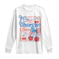 Funny 4th Of July American Honey Long Sleeve Shirt USA Independence Day Coquette - Wonder Print Shop