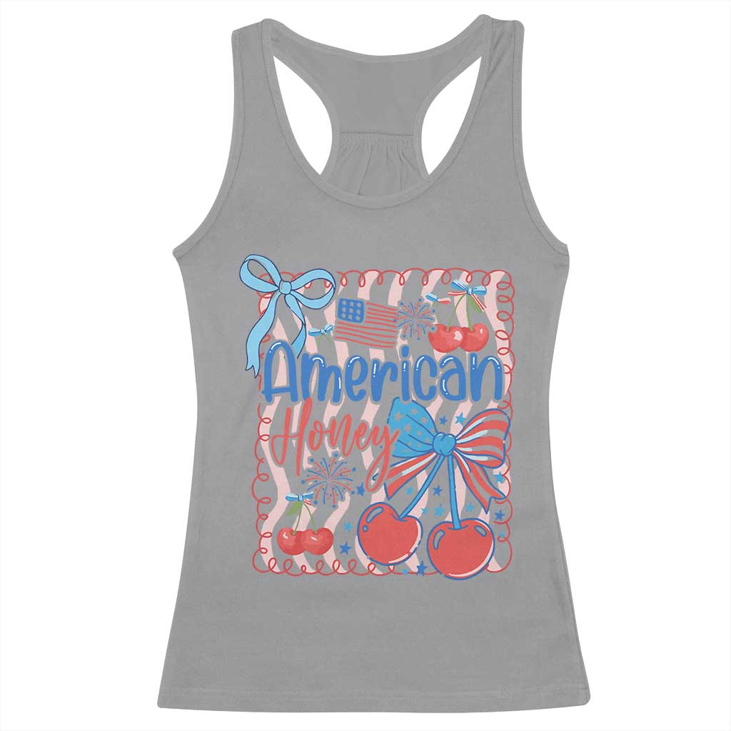 Funny 4th Of July American Honey Racerback Tank Top USA Independence Day Coquette - Wonder Print Shop
