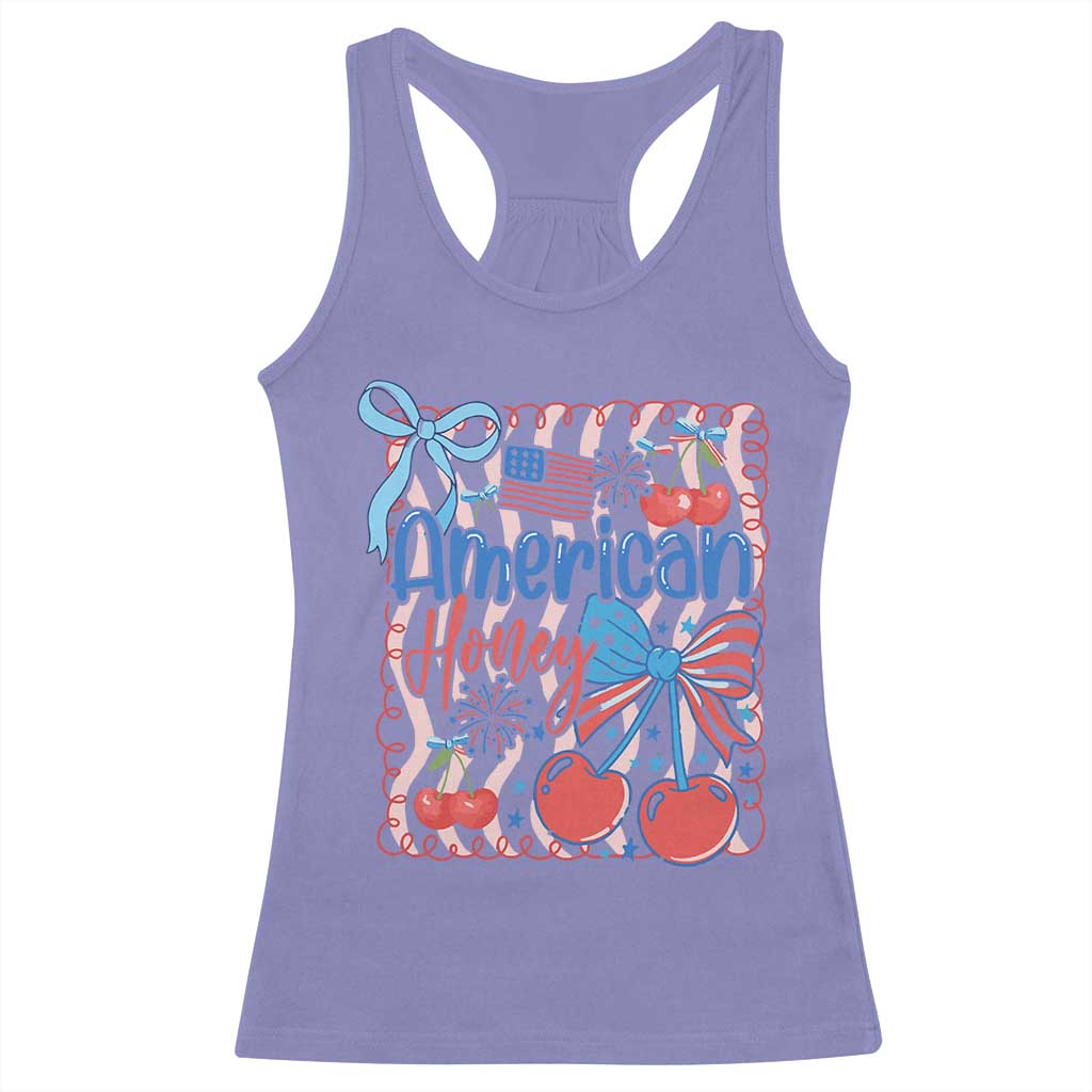 Funny 4th Of July American Honey Racerback Tank Top USA Independence Day Coquette - Wonder Print Shop