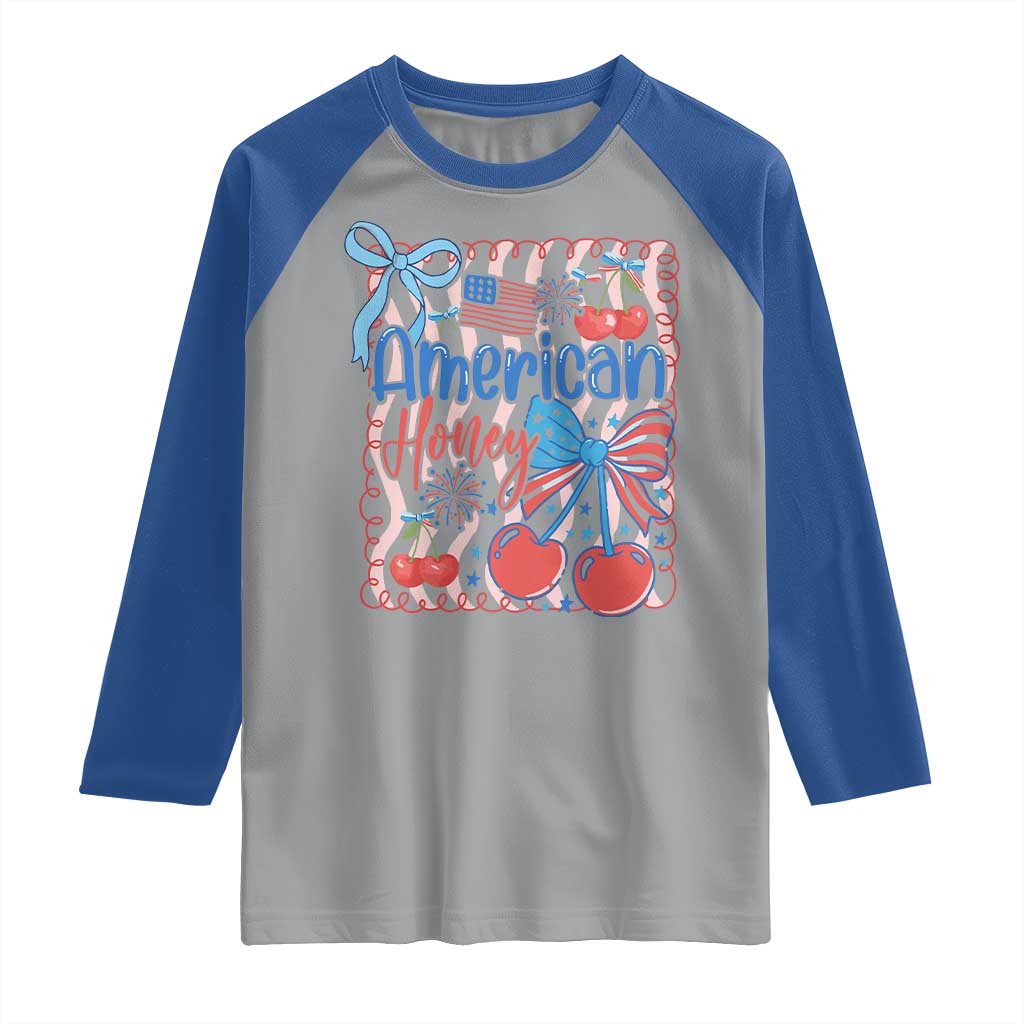Funny 4th Of July American Honey Raglan Shirt USA Independence Day Coquette - Wonder Print Shop