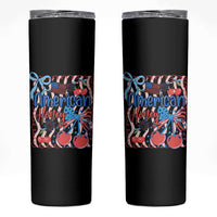 Funny 4th Of July American Honey Skinny Tumbler USA Independence Day Coquette - Wonder Print Shop