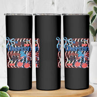 Funny 4th Of July American Honey Skinny Tumbler USA Independence Day Coquette - Wonder Print Shop