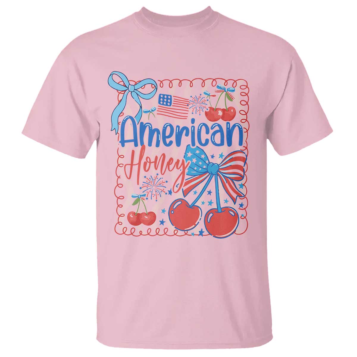 Funny 4th Of July American Honey T Shirt USA Independence Day Coquette - Wonder Print Shop