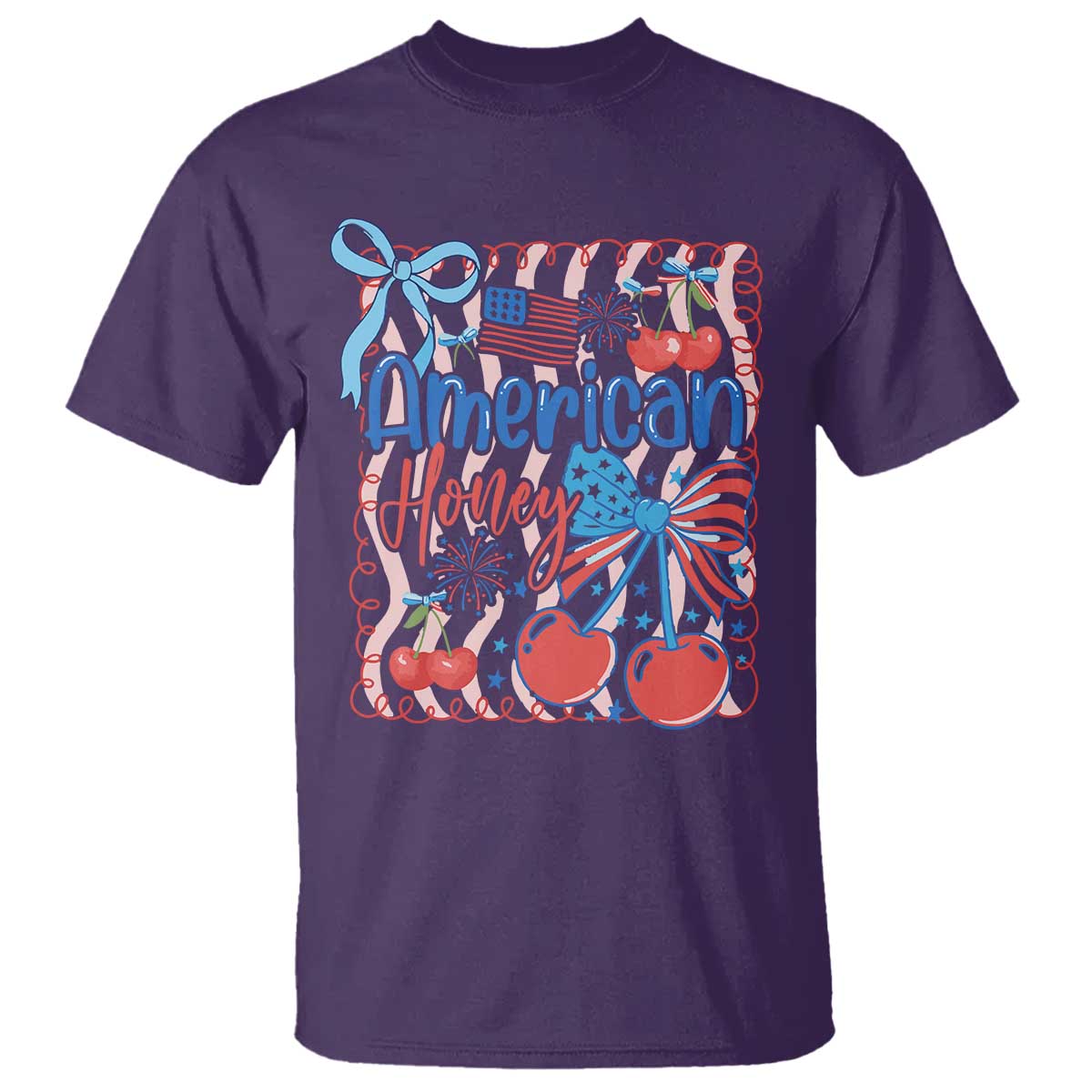 Funny 4th Of July American Honey T Shirt USA Independence Day Coquette - Wonder Print Shop