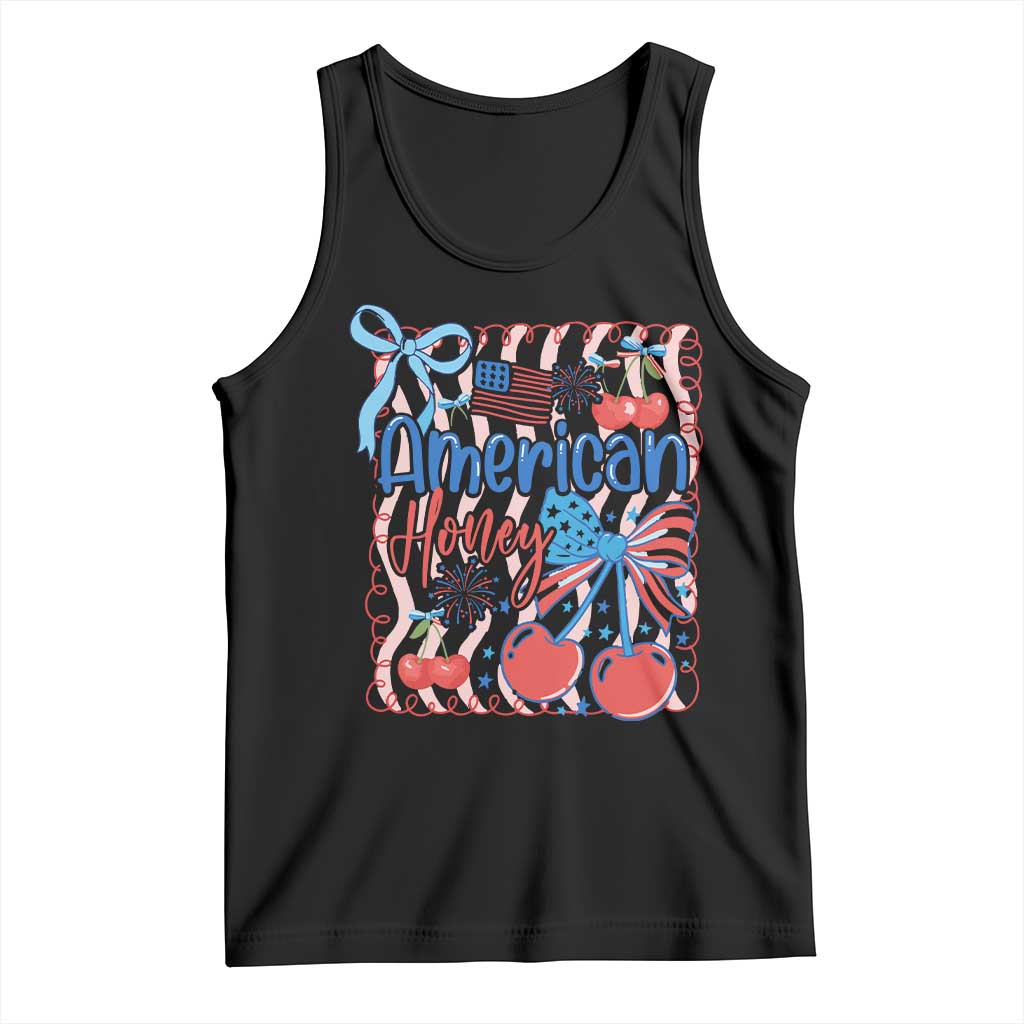 Funny 4th Of July American Honey Tank Top USA Independence Day Coquette - Wonder Print Shop