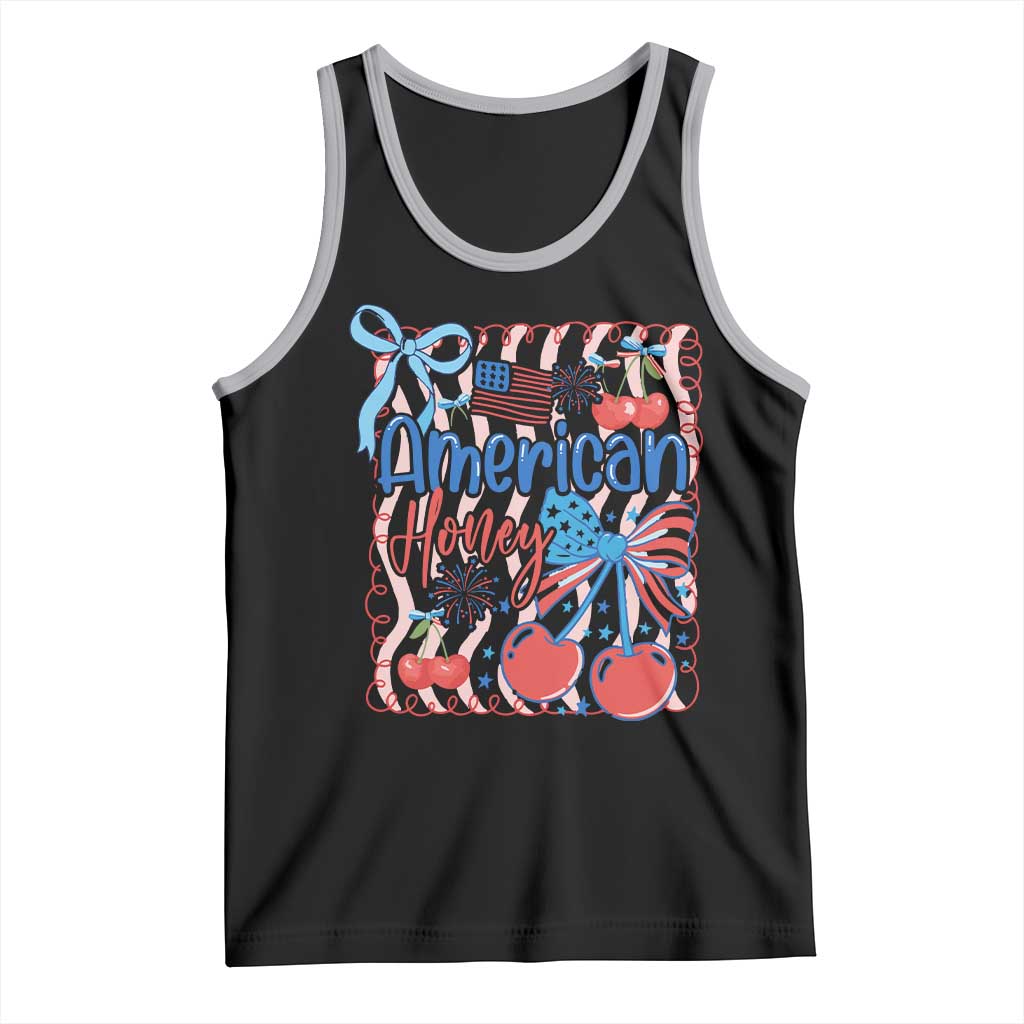 Funny 4th Of July American Honey Tank Top USA Independence Day Coquette - Wonder Print Shop
