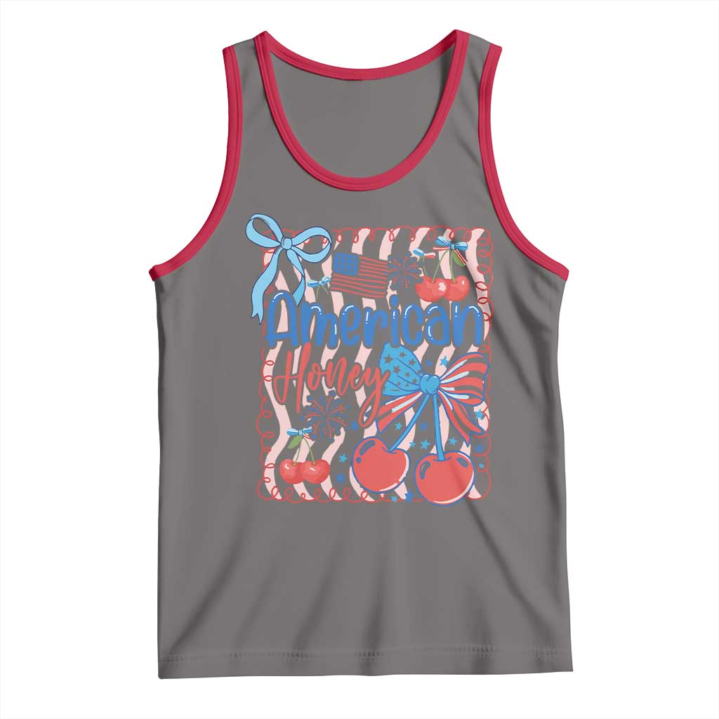 Funny 4th Of July American Honey Tank Top USA Independence Day Coquette - Wonder Print Shop