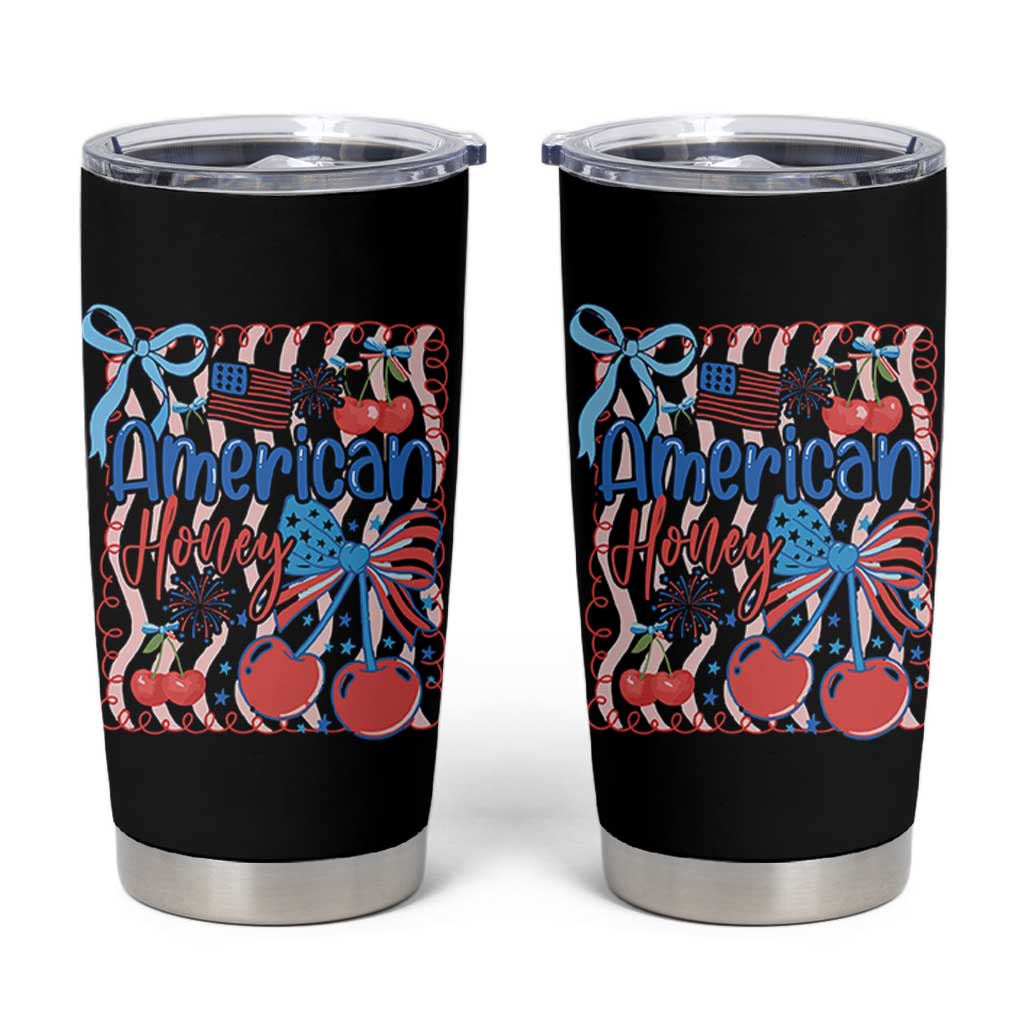 Funny 4th Of July American Honey Tumbler Cup USA Independence Day Coquette - Wonder Print Shop