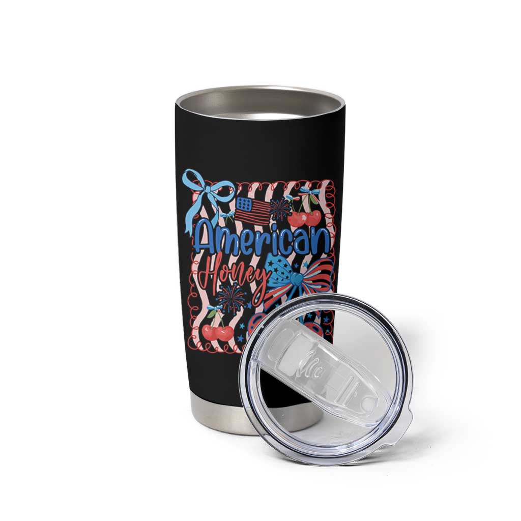 Funny 4th Of July American Honey Tumbler Cup USA Independence Day Coquette - Wonder Print Shop