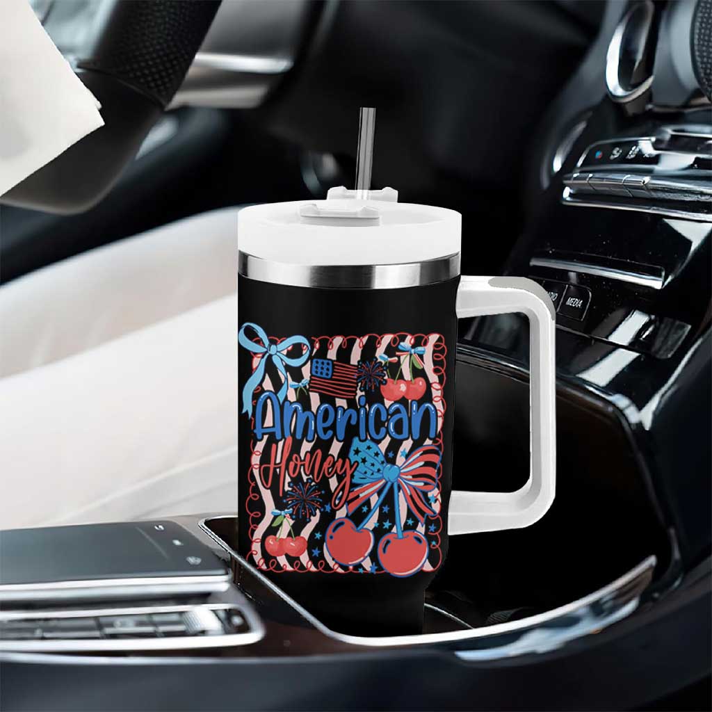 Funny 4th Of July American Honey Tumbler With Handle USA Independence Day Coquette - Wonder Print Shop