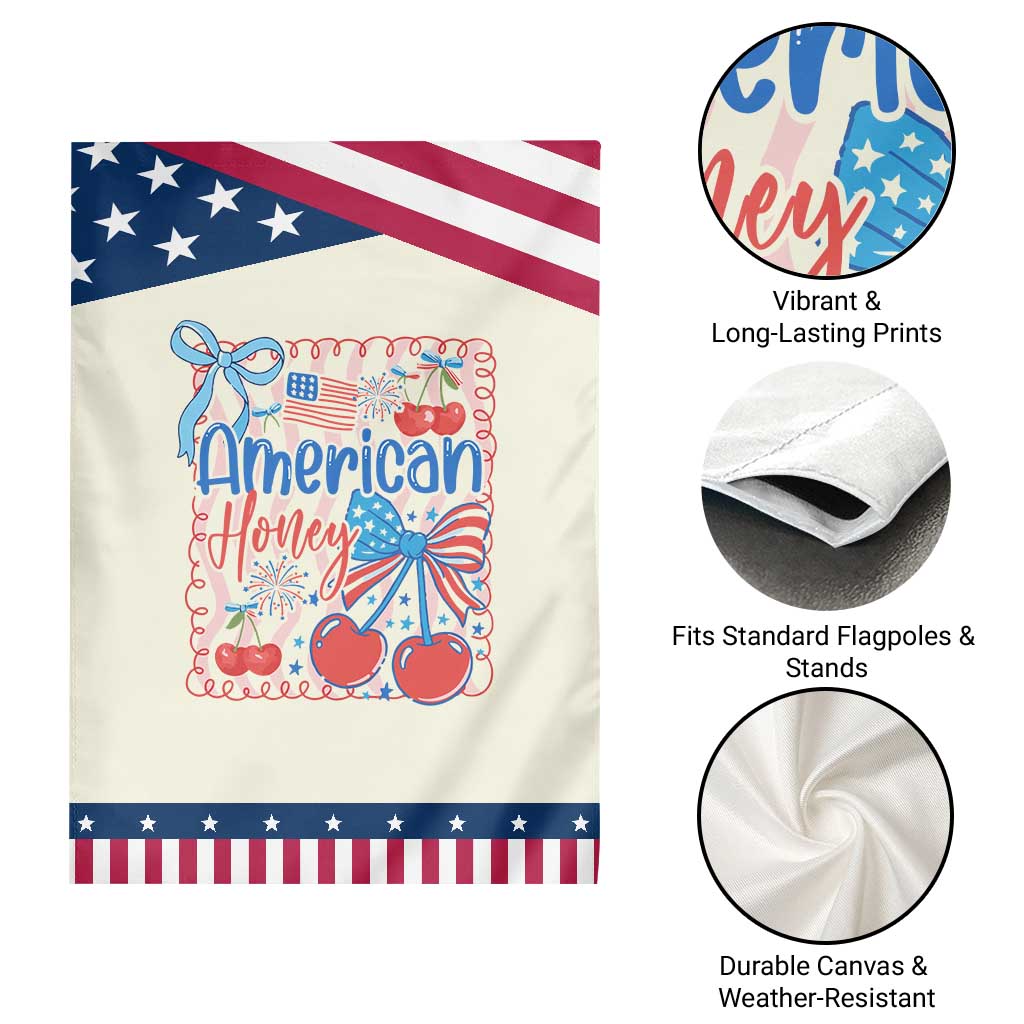 Funny 4th Of July American Honey Garden Flag USA Independence Day Coquette