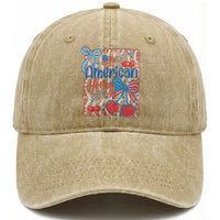 Funny 4th Of July American Honey Washed Cotton Baseball Cap USA Independence Day Coquette TS11