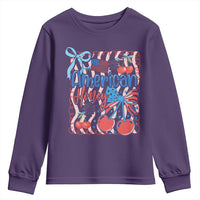 Funny 4th Of July American Honey Youth Sweatshirt USA Independence Day Coquette - Wonder Print Shop