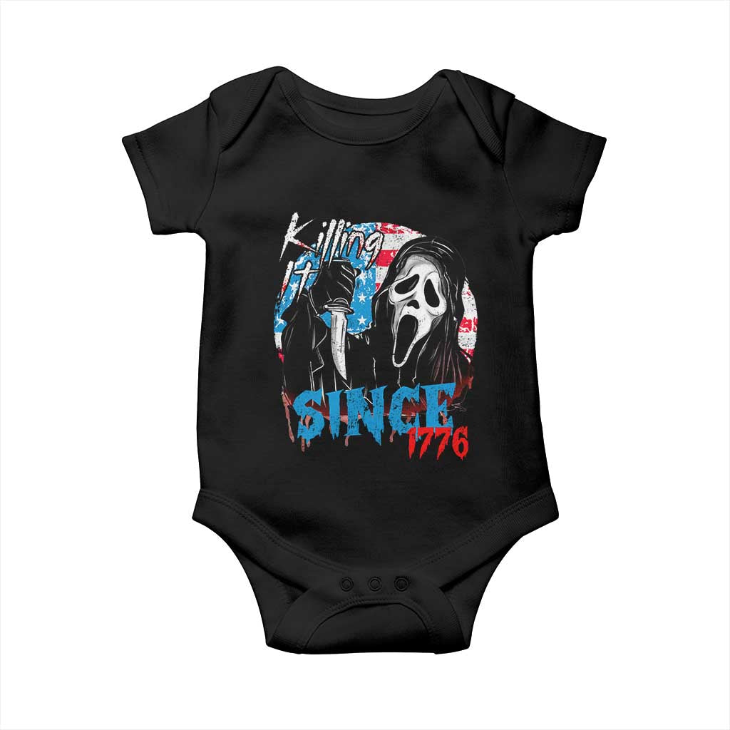 Funny Killing It Since 1776 Baby Onesie Horror Movie 4th Of July USA Ghost - Wonder Print Shop
