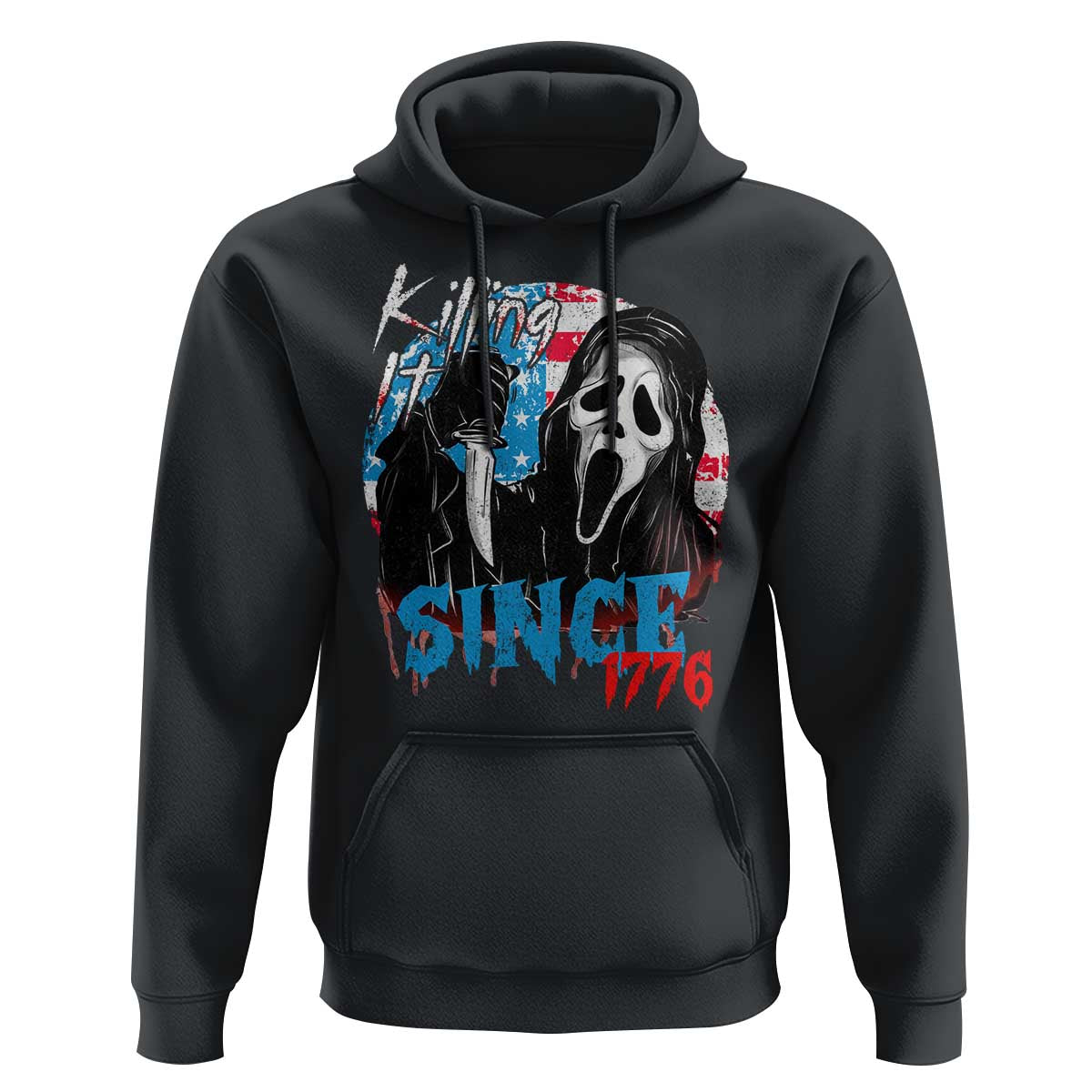 Funny Killing It Since 1776 Hoodie Horror Movie 4th Of July USA Ghost - Wonder Print Shop