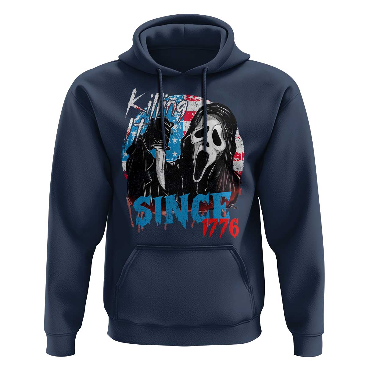Funny Killing It Since 1776 Hoodie Horror Movie 4th Of July USA Ghost - Wonder Print Shop