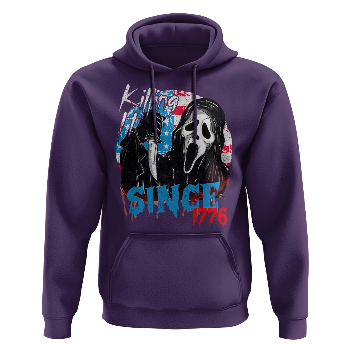 Funny Killing It Since 1776 Hoodie Horror Movie 4th Of July USA Ghost - Wonder Print Shop