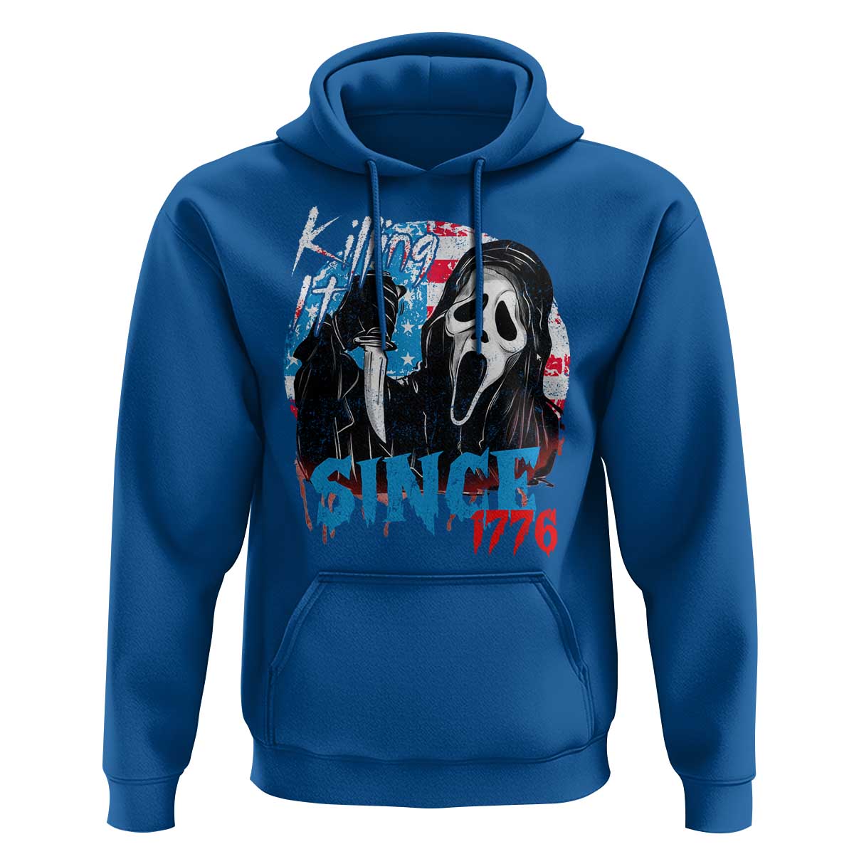 Funny Killing It Since 1776 Hoodie Horror Movie 4th Of July USA Ghost - Wonder Print Shop