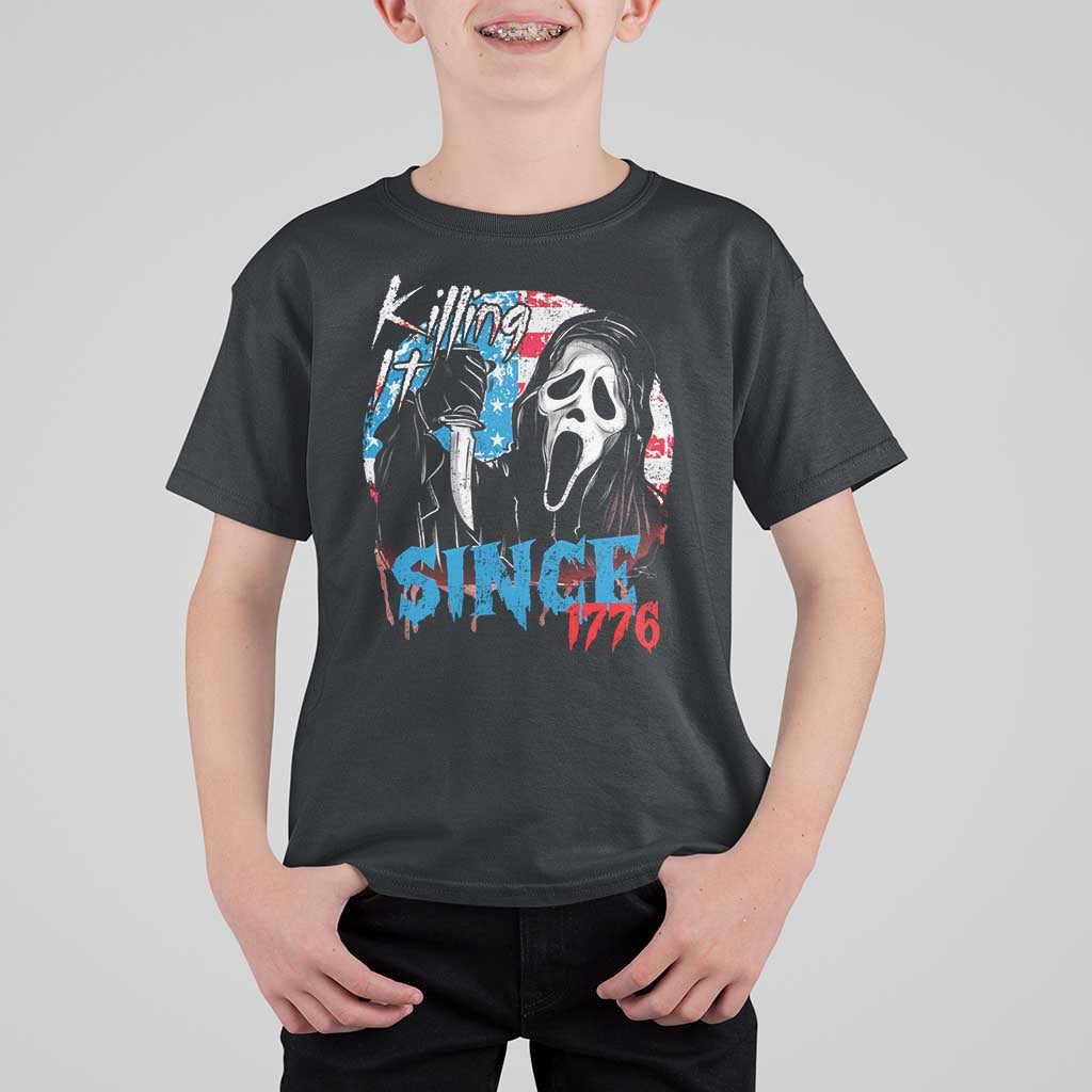 Funny Killing It Since 1776 T Shirt For Kid Horror Movie 4th Of July USA Ghost - Wonder Print Shop