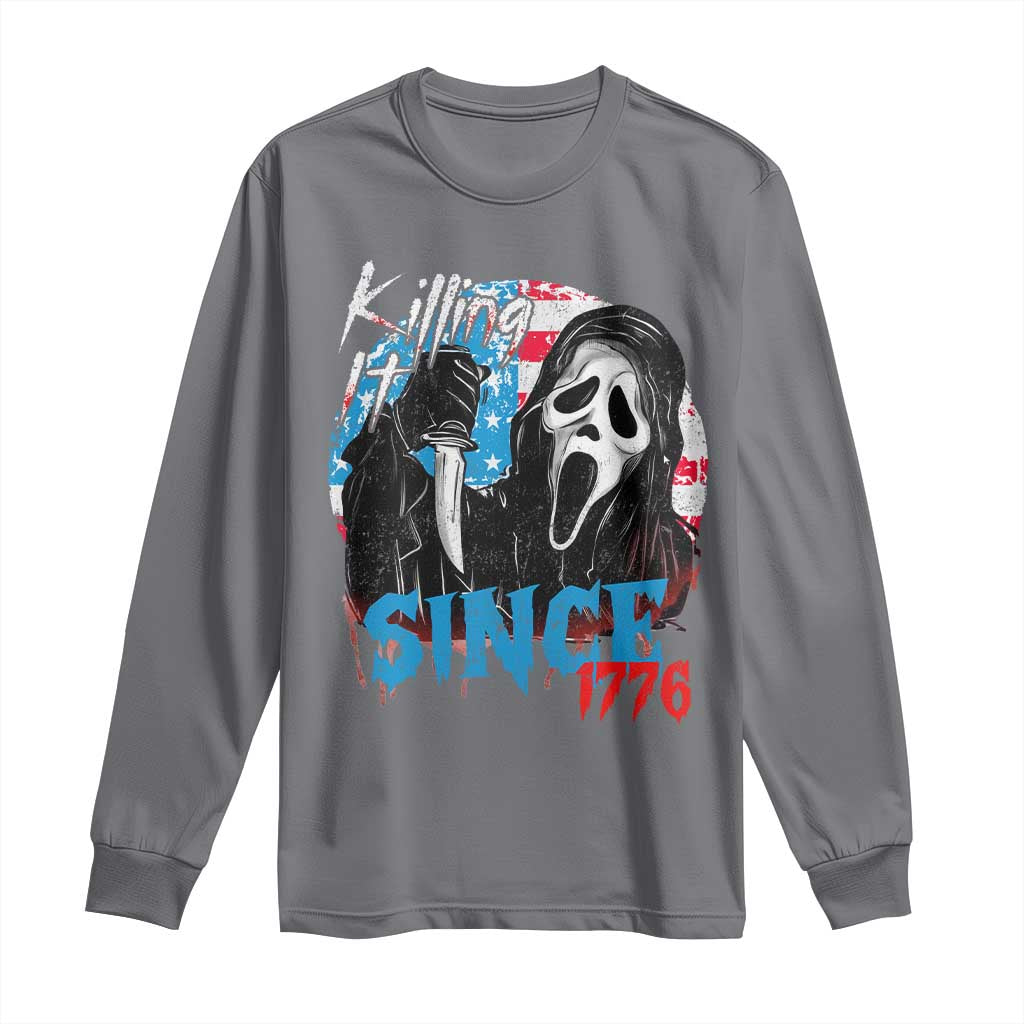 Funny Killing It Since 1776 Long Sleeve Shirt Horror Movie 4th Of July USA Ghost - Wonder Print Shop