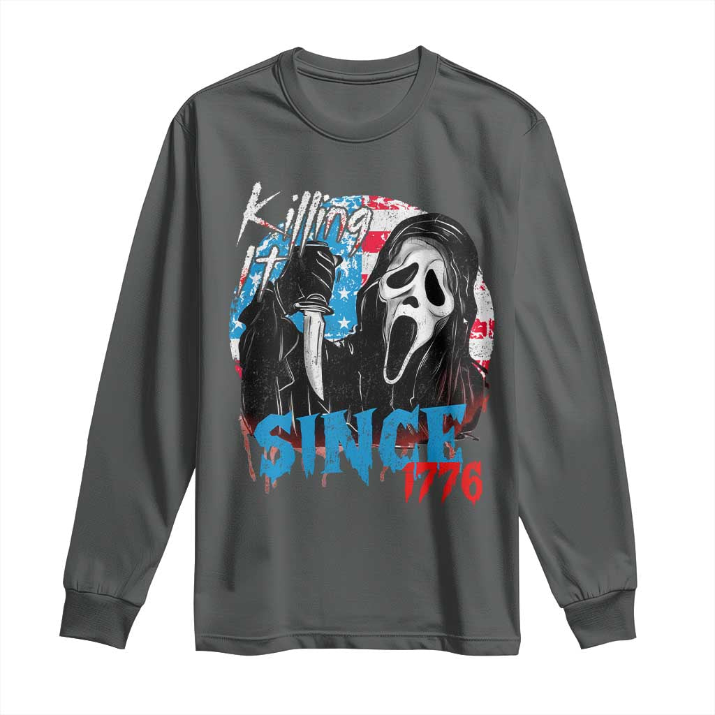 Funny Killing It Since 1776 Long Sleeve Shirt Horror Movie 4th Of July USA Ghost - Wonder Print Shop