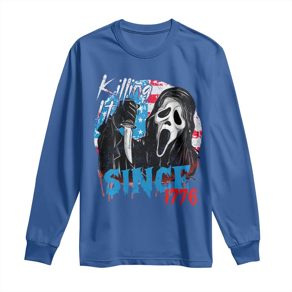 Funny Killing It Since 1776 Long Sleeve Shirt Horror Movie 4th Of July USA Ghost - Wonder Print Shop